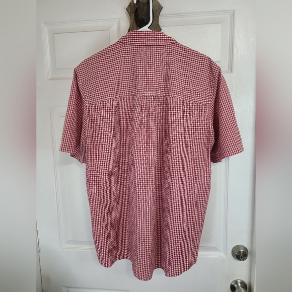 (987) Chap's Men's Classic Short Sleeve Button Down Shirt,Size: XL Checkered Red - Picture 10 of 11